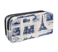 Pen Bag Pencil Case, Student Stationery Pouch for Teen Boys Girls, School Office Supplies - Paris Architectural Famous Postage