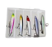 Pen Bait for Fishing - Pencil Hard Sink Bait Set Wide Casting - Realistic Hooks Small Long for Freshwater Brackwater Trout Bass River Beach Lake Pond Night Catching