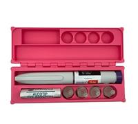Pen Case Compatible with Mounjaro® & Wegovy® 0.25mg / 0.5mg Weight Loss GLP-1 Pens - Hard Plastic Storage Box for Travel, Fridge or Home - Holds Pen, Needle Tips & Swabs Colour (Hot Pink)