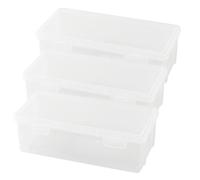 Pen Case, Extra Large Capacity Clear Pencil Box, Stackable Translucent Clear Pencil Box with Snap-Tight Lid, Large Capacity, Rectangular, Office, School, Home Use (3)