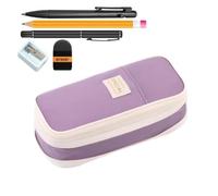 Pen Case for Girls, Pencil Case for Students, purple, Consulte la descripción, See description