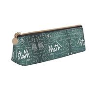 Pen Case Formulas Shapes Theory Math Lesson Word Leather Pencil Case Personalized with Zipper Students Stationery Cases, for Teen, School, Kids
