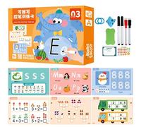 Pen Control Book for Children, Tracing Books for , Handwriting Practice Reusable Preschool Letters Preschool Letter - Tracing Game Puzzle Teaching Number