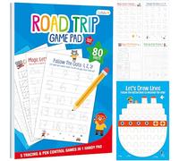 Pen Control & Tracing Activity Pad, 80 Tear-off Sheets Alphabet & Number Handwriting Practice Notepad for Kids, Letters A-Z/Numbers1-20/Patterns Tracing Workbook for Plane, Car Travel, Road Trip
