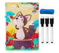 Pen Control Training Cards, Writing Skills Training Cards Reusable - Writing Learning Book Interactive Fun Competence Development for Children Preschool Children