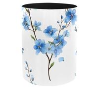 Pen Cup Holder for Desk, Watercolor Light Blue Spring Branches and Flowers Pencil Cup Desktop Pen Organizer, Large Makeup Brush Storage Holder for Office, School, and Home
