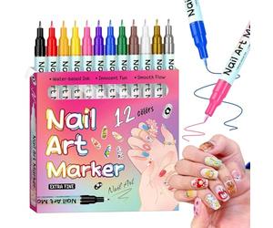 Pen for - 13 cm, 12 colours, nail drawing pen, fine tip, creative journaling for | Simplify the process of creating intricate pattern drawings, use