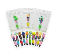 Pen Friend Novelty Multi-Colour Pens with Character Toppers, Party Bag Fillers, Stocking Stuffers, Secret Santa Gifts (10)