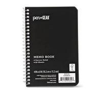 Pen Gear Memo Pad 4x6 Narrow Ruled 80 Sheets, Black Spiral Bound Pack 6