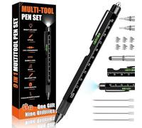 Pen Gifts for Men, 9 in 1 Multitool Pen, Cool Gadgets Tools for Men, Birthday Gifts for Men Who Have Everything, Unique Gifts for Men, Husband, Grandpa, Engineer, Handyman