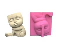 Pen Holder Flower Pot Silicone Mold Mermaids Epoxy Resin Decoration Tools Planter Making Supplies Silicone Flower Pot Pen Holder