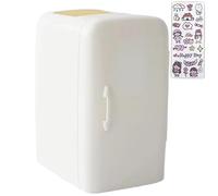 Pen Holder for Desk, 3x3.8x5.4 Inch Plastic Refrigerator Cute Pen Holder with Kawaii Stickers, Cute Pencil with 2 Compartments for Home School Office Desktop Storage Pencil