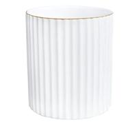 Pen Holder for Desk, Ceramic Pencil Cup Office Desk Organizer, Makeup Brush Holder, White