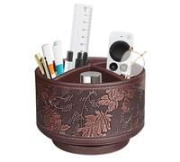 Pen Holder for Desk Organizers and Accessories, 360 Swivel TV Remote Control Holder for Table, Nightstand Organizer Caddy for Art/ Office Supplies/ Stationery, Bedside Decorations for Living Room