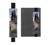 Pen Holder for Notebook Adjustable Elastic Band Pencil Holder Armenian Church Bookmark PU Leather Pen Sleeve Pouch Pencil Case Book Marks Page Marker for Planners Journals Book