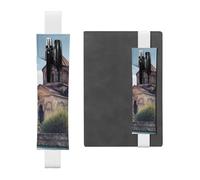 Pen Holder for Notebook Adjustable Elastic Band Pencil Holder Armenian Church Bookmark PU Leather Pen Sleeve Pouch Pencil Case Book Marks Page Marker for Planners Journals Book