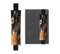 Pen Holder for Notebook Adjustable Elastic Band Pencil Holder Golden Retriever Bookmark PU Leather Pen Sleeve Pouch Pencil Case Book Marks Page Marker for Planners Journals Book