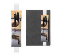 Pen Holder for Notebook Adjustable Elastic Band Pencil Holder Wild Goose by The Bridge Bookmark PU Leather Pen Sleeve Pouch Pencil Case Book Marks Page Marker for Planners Journals Book