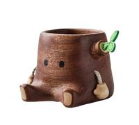 Pen Holder Large Capacity Stump Organizer Wooden Makeup Brush Storage Cup | Decorative Desktop Accessories For Brushes, Dried Flowers, Home Decor, Bur