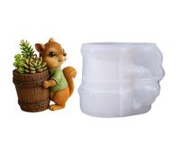 Pen Holder Mold - 11.1x7.9x8.5cm Animal Epoxy Resin Casting Planter Pot Molds, 3D Squirrel Casting Tool | Concrete Planter Mold For Organizer Container Flower Pot Clay Craft Storage Jar Planters DIY A