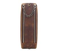 Pen Holder - Vintage Leather Double Zipper School Supplies | Practical Pencil Holder For Work | For Makeup Brushes Markers Adults Children Students Teachers School Office