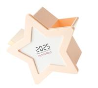 Pen Holder With 2025 Calendar 5x3x5Inch Desk Organizers Multifunctional Large Capacity Space Saving For Home Dorm Office Desktop Storage Box