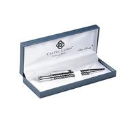 Pen in a Celtic Trinity Knot Etched Design in Black and Silver Colours