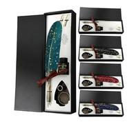 Pen & Ink Set - Vintage Stainless Steel Writing Tool 27.8 x 9 x 4 cm, Note-Taking Pens | For Beginners, Writers, Authors, Readers, Painters, Teachers,