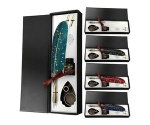 Pen & Ink Set - Vintage Stainless Steel Writing Tool 27.8 x 9 x 4 cm, Note-Taking Pens | For Beginners, Writers, Authors, Readers, Painters, Teachers,