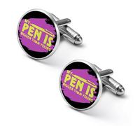 Pen Is Bigger Than Yours Men's Cufflinks Tuxedo Cuff Links Dress Shirt Tie Accessories for Business Weddings