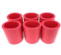 Pen Kit Mall - Old School Blank Thick Foam Can Cooler Beer Beverage Non-Collapsible (Red, 6)