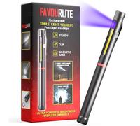 Pen Light Flashlight, 800 Lumens LED Pen Flashlights Rechargeable 6 Modes COB Magnetic Flashlight with Clip Bright Pocket Flashlights Work Light Portable Waterproof Durable Penlight (1, 7.08in)
