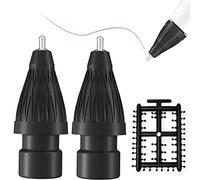 Pen Like Stylus Tips fits for Apple Pencil Pro 2nd 1st Gen iPad Pro Pencil,2 Pcs Fine Point Apple Pen Tip &54 PcsNoiseless Friction Nib Covers Set,MakeWork Like a Charm,Black