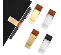Pen Loop Holder,4PCS Leather Pen Loop Metal Clip,Retro Pencil Clips Vintage Multi Purpose,Stainless Steel Pencil Holders,Journals & Diaries Sketchbook,Money,Notebook Planner Clipboard Office