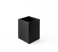 Pen Pot Organiser Storage Leather Black - Pencil Holder Square Design