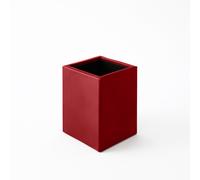 Pen Pot Organiser Storage Leather Ferrari Red - Pencil Holder Square Design