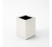 Pen Pot Organiser Storage Real Leather White - Pencil Holder Square Design