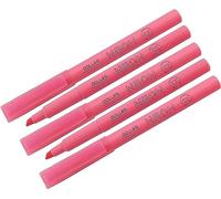Pen-S Fluorescent Highlighter Pens, PINK, Chisel Tip, 1-4mm Lines, Pack of 5, Multipack, Quick Dry, School Office Home Highlighters, iVAIDEX Black Ball Pen