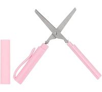 Pen Shape Small Portable Scissors Paper Scissor Design Student Safe Cutting Art Office School Supply Stationery (Baby Pink)