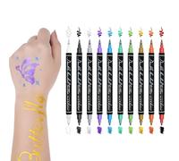 Pen, Skin Marker Pen, Body Markers, Large Stencils For Kids And Adults, End Washable Face Paint Kit For Teens Youth Men Women Kids Daily