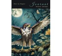 Pen to Paper Journal Nocturne 120 Pages: A5 Writing lined book memoir Bird fantasy theme 3 : Designed by Aetherial Moon