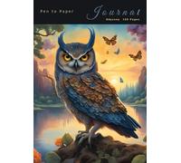 Pen to Paper Journal Odyssey 120 Pages: A5 Writing lined book memoir Bird fantasy theme 8 : Designed by Aetherial Moon