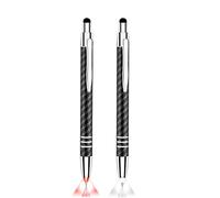 Pen with Light, 3-in-1 Lighted Tip Pen with Capacitive Stylus (LED Light + Ballpoint Pen+ Stylus) Light Up Pen LED Penlight Lighted Pens for Writing in The Dark, 2 Pieces(White Light and Red Light)