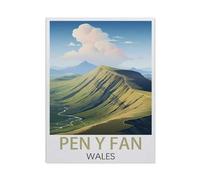 Pen Y Fan Wales Vintage Travel Posters，Jigsaw Puzzles Puzzles for Adults Kids. 1000 Piece Impossible Challenge Toy Educational Game Home Decoration for Adults& Kids Age 14 Years Up 1000pcs-J8