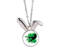 Penalty kick Soccer Football Sports Rabbit Necklace Pendant Bunny Animal Jewelry Gift