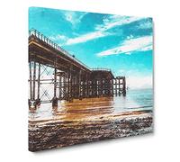 Penarth Pier Pavilion in Wales Abstract Art Canvas Print | Gallery Wrapped 30mm Frame Wall Art | 14x14 inches | Ready to Hang | Abstract Architecture Picture | Living Room Bedroom Lounge Office