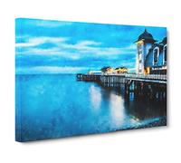 Penarth Pier Pavilion In Wales Canvas Print | Gallery Wrapped 30mm Frame Wall Art | 24x16 inches | Ready to Hang | Modern Architecture Picture | Living Room Bedroom Lounge Office