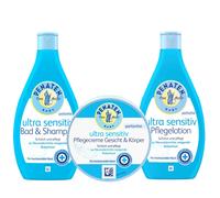 Penaten 3-Pack Ultra Sensitive Care Cream, 400ml Bath & Shampoo And Care Lotion