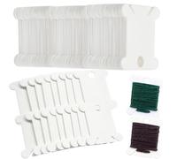 Penbin 200 PCS Embroidery Floss Bobbins Plastic Thread Organizer for Cross Stitch & Sewing, White Sewing Machine Bobbins, Durable & Portable Needlework Storage for Crafters