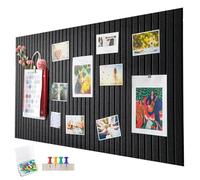 Penbinmall 60 x 40 cm large cork board, large pin board, decorative cork wall made of felt, 0.9 cm thick, foldable photo board with self-adhesive tape, felt self-adhesive vision board, push pins felt
